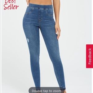 Spanx High Rise Distressed Skinny Jeans 1x